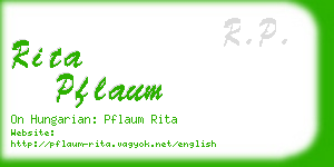 rita pflaum business card